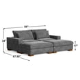 thumbnail image 3 of Isabella Sectional Sofa Corduroy Velvet with two Ottomans in Dark Gray Color, 3 of 9