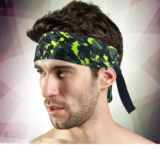 Stretch Head Tie Headband/Sports Sweatband Tennis Basketball Sweat Hair ...