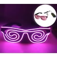 thumbnail image 1 of LINLIN LED Light Up Glasses, Neon Glasses LED Spiral Light Glasses Adjustable Flash Glasses with Wired Control Battery Case for Halloween Christmas Party, 1 of 5