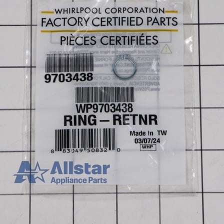 Whirlpool Dryer Snap Retaining Ring WP9703438