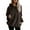 Brown, variant on asdoklhq Womens Plus Activewear Tanks, Tops & Tees,Women Hooded Sweatshirt Coat Winter Warm Wool Zipper Pockets Cotton Coat Outwear