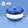 thumbnail image 2 of 3 Quart Enameled Shallow Cast Iron Dutch Oven with Lid, Dark Blue, Nonstick, Oven Safe to 500°F, 2 of 6