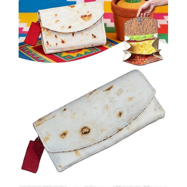 Burrito Tortilla Wallet - Novelty Food Themed Coin Purse with Card Slots, Mexican Wallet Gift for Women Men\u200b