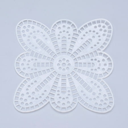 10pcs Plastic Mesh Canvas Sheets for Embroidery Acrylic Yarn Crafting Knit and Crochet Projects Flower White 11.2×11.2×1.5mm Hole: 4x4mm