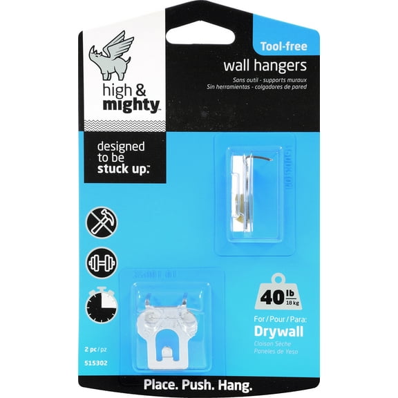 High & Mighty Picture Hangers, 40lb, 2 Sets