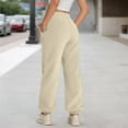 thumbnail image 5 of Rhuody Casual Pants For Womens Wide Leg Pants High Waist Trousers Elastic Waistband Wear Fall Winter Athleisure Bottoms Casual Wear Beige L, 5 of 7