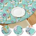 thumbnail image 4 of Blue Cartoon Pegasus Donut Pattern Round Fitted Tablecloth with Elastic Edge,Dining Table Cover Waterproof,Outdoor Round Tablecloth for Camping,Dining,Indoor and Outdoor, 4 of 7