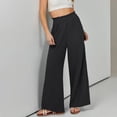 thumbnail image 5 of Lixiuxyad Women Casual Trousers Womens Daily Elastic Waist Workout Trousers Solid Long Pants Loose Casual Pockets Trousers Black, 5 of 6