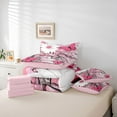 thumbnail image 6 of Castle Fairy Chic Floral Daisy Girl Twin Bedding Sets 7-Piece,Flying Pink Butterflies Bedding Comforter Set Microfiber,Vintage Lodge Cabin Breathable Sheet Sets,Lightweight Room Decor,Reversible, 6 of 8