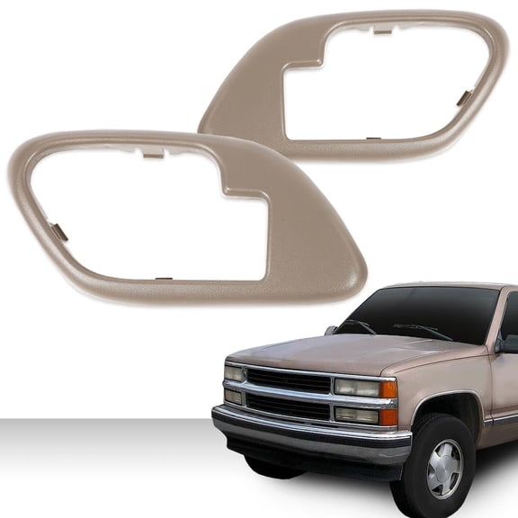 PIT66 Inside Door Handles Bezel, Fit for 1995-1999 Chevy Tahoe/1995-1999 GMC Suburban/1995-1999 GMC Yukon Beige #15708087#15708088