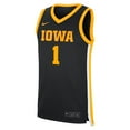 thumbnail image 2 of Men's Nike #1 Black Iowa Hawkeyes Road Replica Jersey, 2 of 3