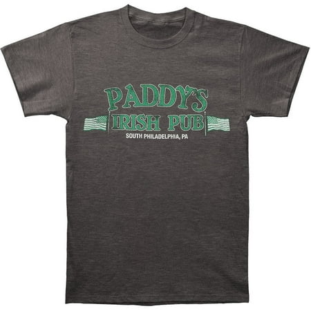 Claddagh Irish Pub - It's Always Sunny in Philadelphia Distressed Paddy's Irish Pub Adult Black T-shirt