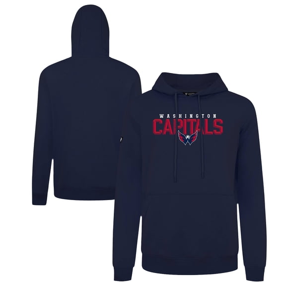 Men's Levelwear Navy Washington Capitals Podium Carve Pullover Hoodie