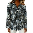 thumbnail image 4 of Cutuoiiu Button Down Shirts for Women Daily Printed Lapel Loose Casual Business Tops Gifts, 4 of 6