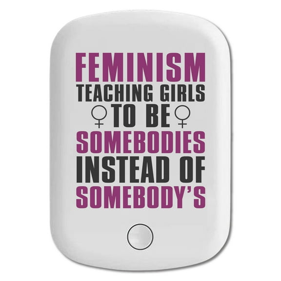 DistinctInk Magnetic Battery Pack, 5000 mAh Wireless Portable Charger with USB-C Cable, Compatible with MagSafe iPhone 14 / 13 / 12 Series - Feminism - Somebodies vs Somebody's