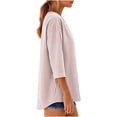thumbnail image 4 of Admvng Blouses for Women Summer Casual Solid Long Sleeve Blouse Turn Down Collar Shirt S-5XL, 4 of 6