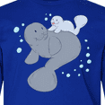 thumbnail image 4 of Inktastic Cute Manatees with Bubbles Long Sleeve Youth T-Shirt, 4 of 5