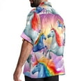 thumbnail image 3 of Robot Unicorn Attack Men's Short Sleeve Poplin Shirt, Casual Printed Button Down, Summer Beach Hawaiian Shirts, Unisex, 3 of 6