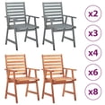 thumbnail image 4 of vidaXL 2/3/4/6/8x Solid Wood Acacia Dining Chair Dinette Dinner Seat Furniture, 4 of 33