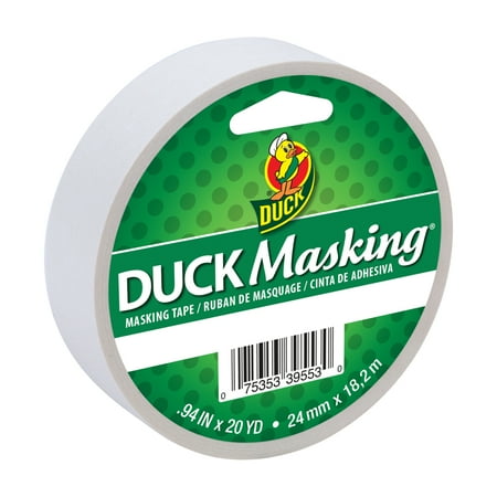 Duck White Masking Tape, 0.94 in. x 20 Yd.