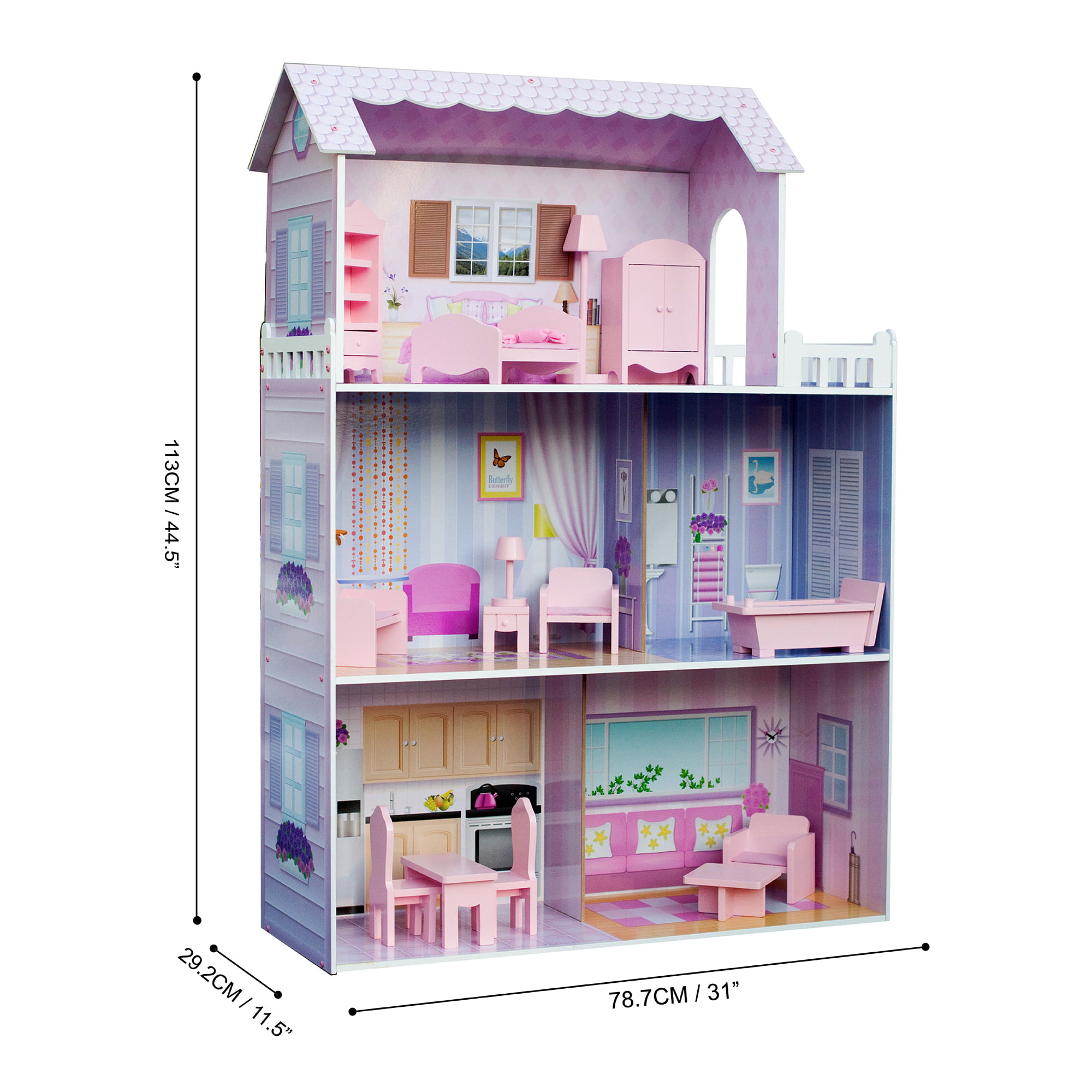 Vervolgen besluiten pond Olivia's Little World Dreamland Tiffany Dollhouse with 12 Accessories,  Pink/Purple - Walmart.com