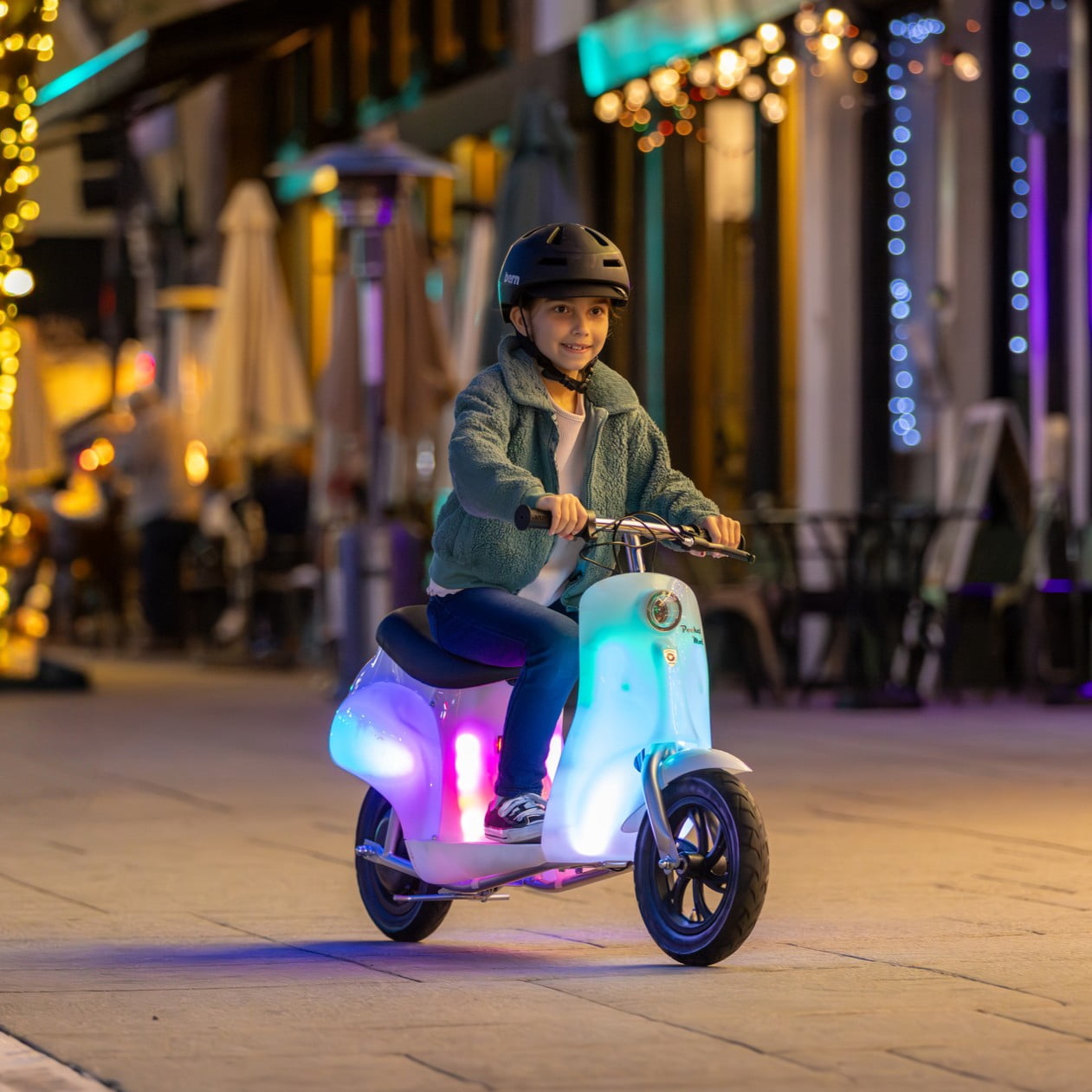 Razor Pocket Mod Lightshow - Classic Euro-Style Electric Scooter for Child 8+, up to 15 mph, Up to 80 Minutes Ride time