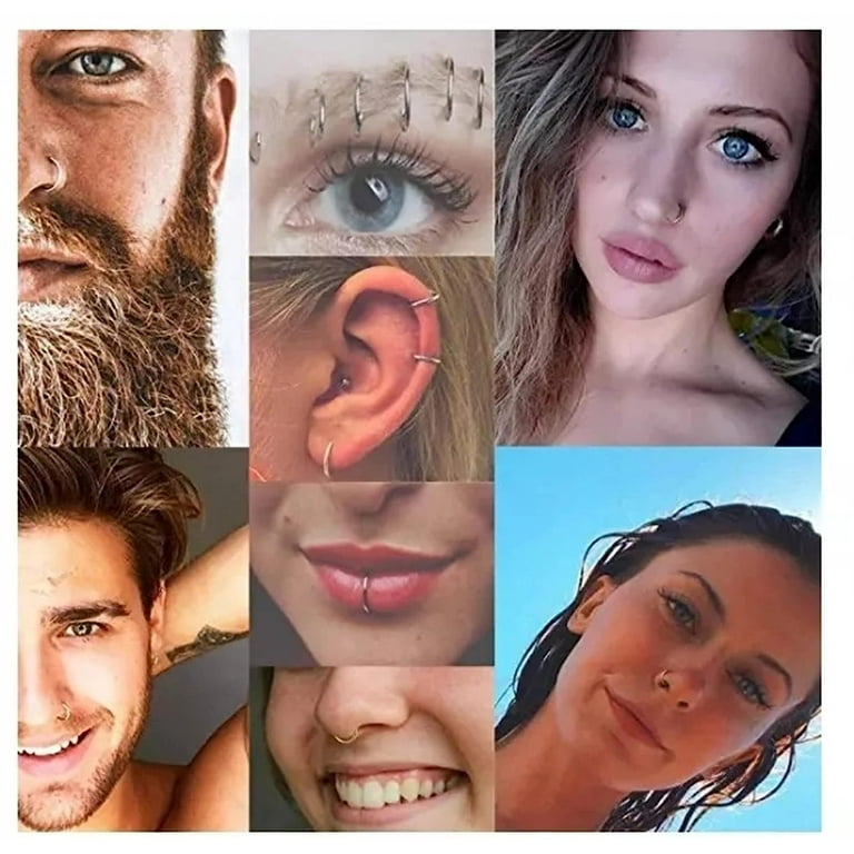 50PCS Mixed Body Piercing Needles, 12G 14G 16G 18G 20G Disposable Sterile Stainless Steel Piercing Needles for Ear Nose Navel Belly Nipple Tongue Lip Smiley Piercing