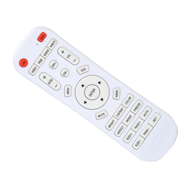 Télécommande de Projecteur ABS, Télécommande, Blanche Portable Durable pour Projecteur