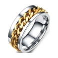thumbnail image 4 of Anillo sencillo y delicado de acero inoxidable, joyería creativa, anillo de moda para hombre y niño (oro, tamaño 12), 4 of 7