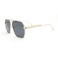 thumbnail image 3 of Mens Classy Geometric Squared Double Bridge Officer Metal Rim Sunglasses Gold - Black, 3 of 4