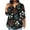 Black, variant on DDAPJ pyju Womens Floral Print Tunic Tops Plus Size Casual 3/4 Sleeve T-shirts Spring Summer Dressy V Neck Tunic Blouse with Curved Hem Hide Belly Shirt White XXL