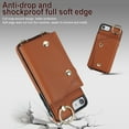 thumbnail image 4 of Crossbody for iPhone 7 / 8 / SE 2022 & 2020 Phone Case for Women, Wallet Case with Credit Card Holder Shoulder Strap & Wrist Lanyard Shockproof Purse Back Flip 360 Ring Holder Kickstand Case,Brown, 4 of 9