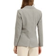 thumbnail image 4 of Allegra K Women's Notched Lapel One Button Hip Length Houndstooth Blazer, 4 of 7