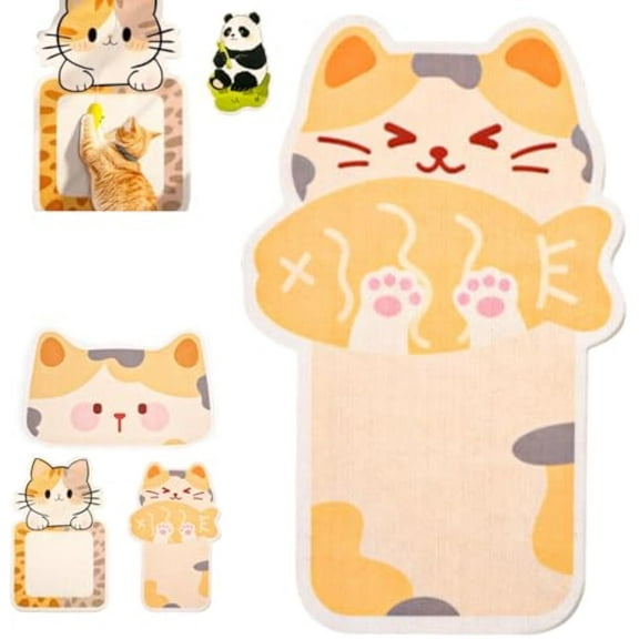 Wall Mounted Cat Scratcher, Cute Self-Adhesive Cat Scratching Board, Beautiful Wear-Resistant Felt, Anti Scratch Furniture Protector for Walls, Doors and Sofas (Style-D)