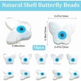 thumbnail image 2 of 1 Box 10Pcs Evil Eye Spacer Beads Natural Shell Butterfly with Horse Eye Loose Beads for Jewelry Making Necklace Bracelet DIY Crafts, 2 of 5