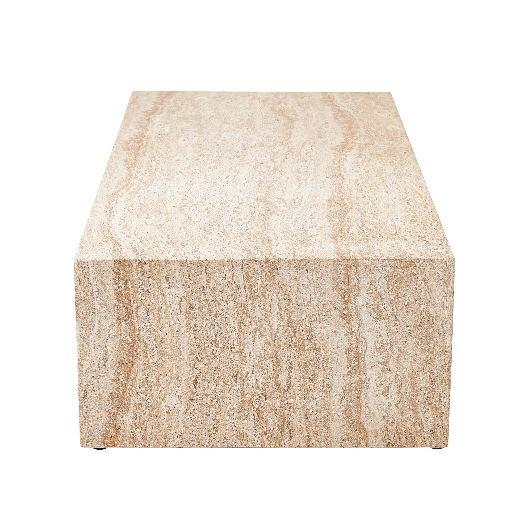 Christopher Knight Home 40.75" Rectangular MGO Coffee Table, Travertine-Look Indoor Outdoor Accent Table, Brown