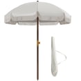 thumbnail image 1 of Outsunny Parasol de Plage à Volants de 6,2 Pieds avec Sac de Transport, Évent, Gris Pâle, 1 of 10