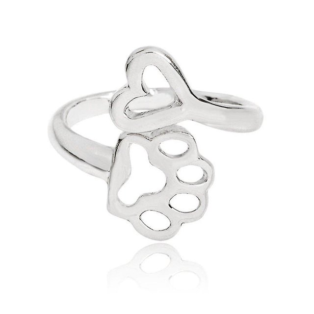 Anillo de aleación de Metal para mujer, decoración de corazón con pata de perro, anillo para discoteca y fiesta, joyería LingWen 1327534269642
