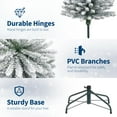 thumbnail image 6 of Pre-Lit Snow Flocked Pencil Christmas Tree, Fir Hinged Slim Skinny Corner Xmas Tree with Incandescent Warm White Lights & Snow Branch Tips, 6 of 7