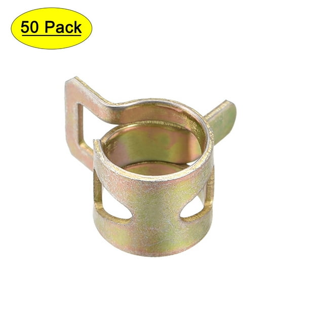 Abrazadera de resorte de banda de acero con recubrimiento de zinc de 8mm Uxcell para manguera de línea de combustible de silicona, paquete de 50