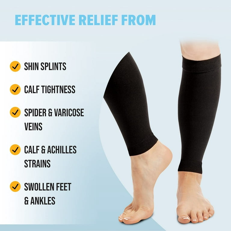 Calf Compression Sleeve for Men and Women - Shin Splint Sleeves for Leg,  Calves – Running, Cycling,Black,4XL 