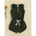 thumbnail image 3 of Baby Boy Waffle Summer Shorts Set Sleeveless Romper Top + Drswstring Shorts 2 Piece Outfits, 3 of 9