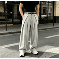 thumbnail image 5 of HBDesign Mens Linen Wide Leg Pants Casual Pleated Summer Breathable Loose Daily Trousers, 5 of 6