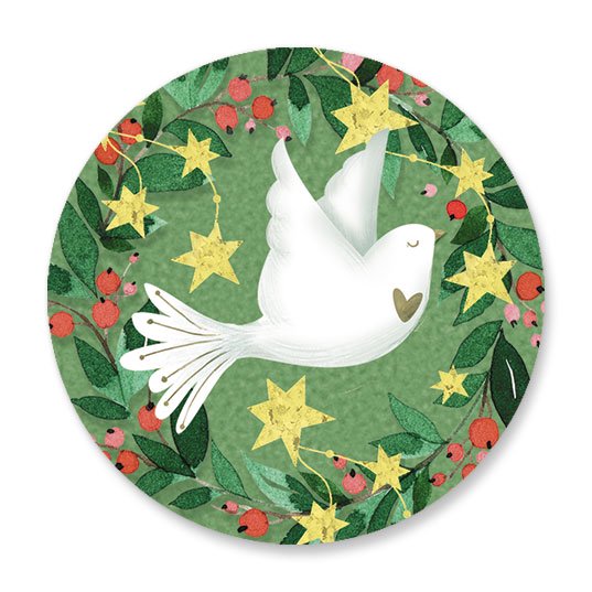 Current Dove of Hope Christmas Envelope Seals, 72 Ct., Single Design, Self-Adhesive on Flat-Sheets, 1-1/2",