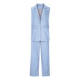 thumbnail image 6 of Riforla Women's 2 Piece Outfits Sleeveless Suit Vest and Wide Leg Pants Business Casual Sets Two Piece Sets for Women Blue XL, 6 of 8