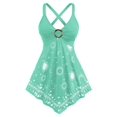 thumbnail image 1 of Tank Top de Talla Extra con Anillo Cruzado con Estampado de Luna y Luna Rosegal  Camisetas sin mangas de talla grande, 1 of 5