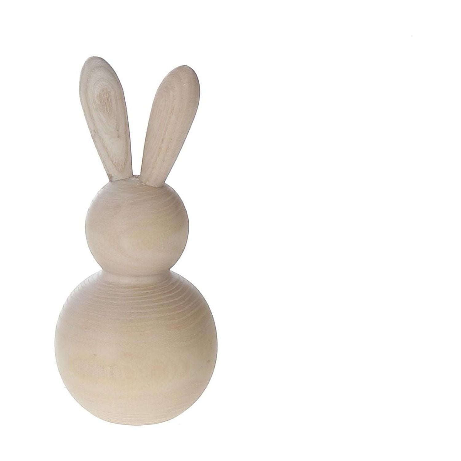 Natural Wooden Round Bunny Decor