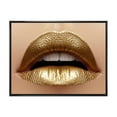 thumbnail image 1 of Designart Close Up of Female Plump Lips With Golden Lipstick FLOAT FRAME WALL ART, 1 of 4