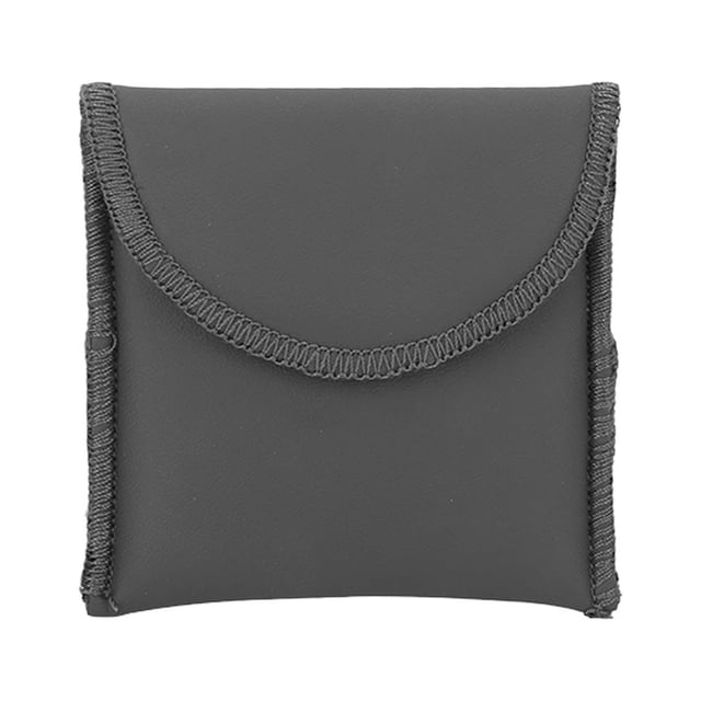 Estuche para audífonos de cuero sintético, portátil, de bolsillo, color negro
