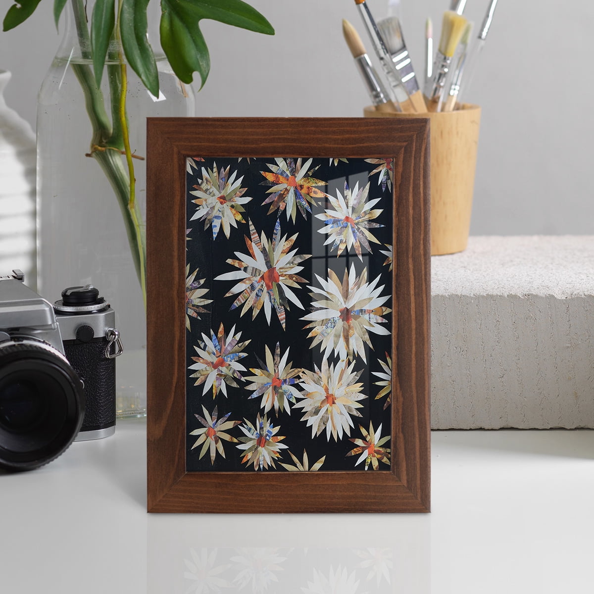 Starburst Too II - Framed Print w/glass - Chestnut